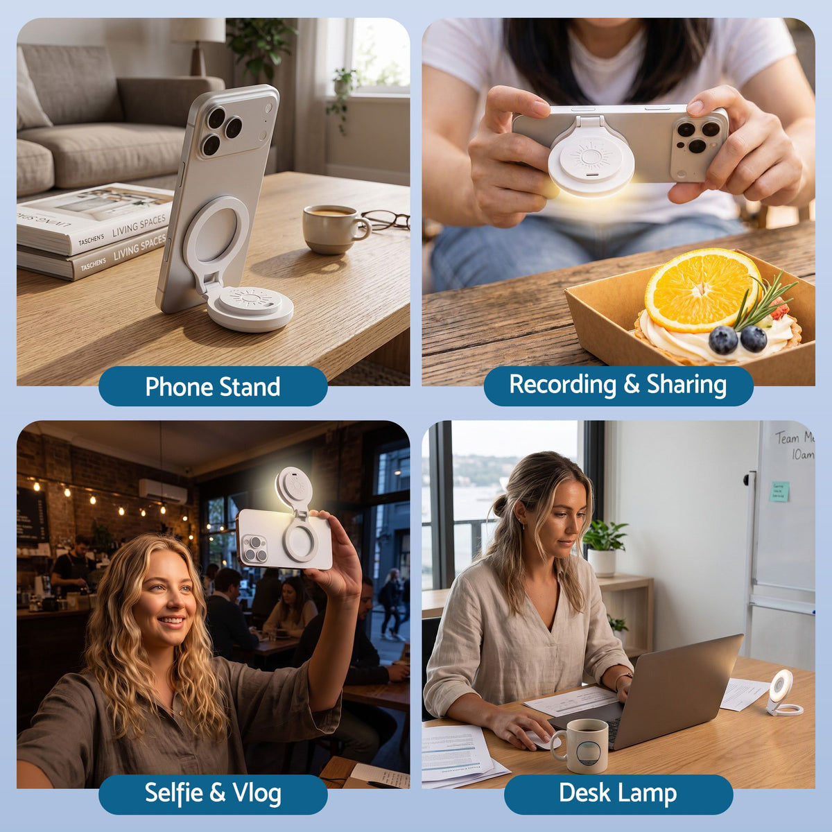 Devanti Magnetic Selfie Light Foldable LED Ring Fill Phone Light CRI95 White Awezingly