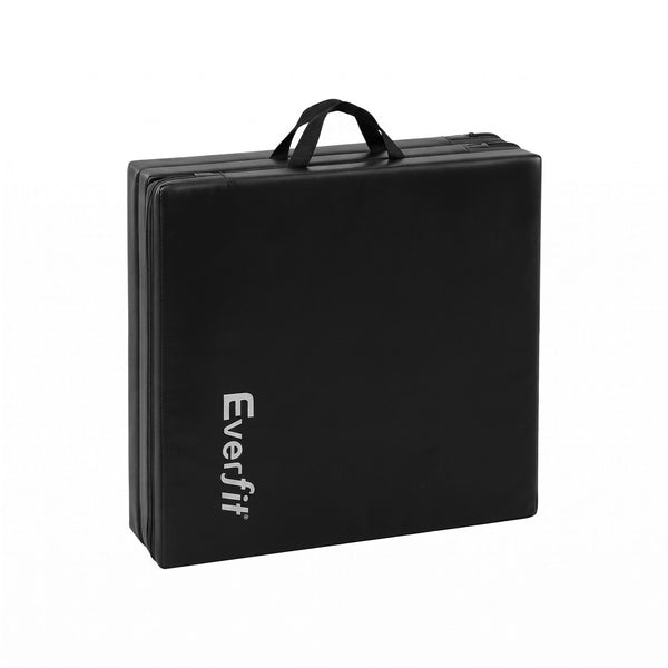 Everfit Gymnastics Mats Folding Exercise Floor Mat Portable 3 Fold Tumbling Mat Black Everfit