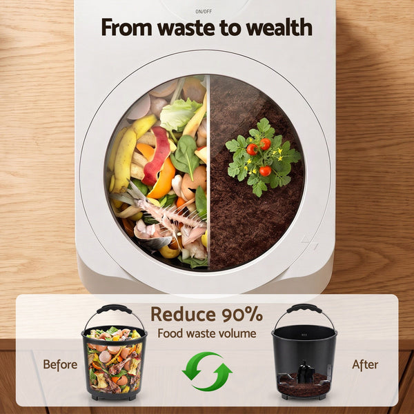 Devanti 4.5L Electric Composter Smart Compost Bin Kitchen Food Waste Recycler Awezingly