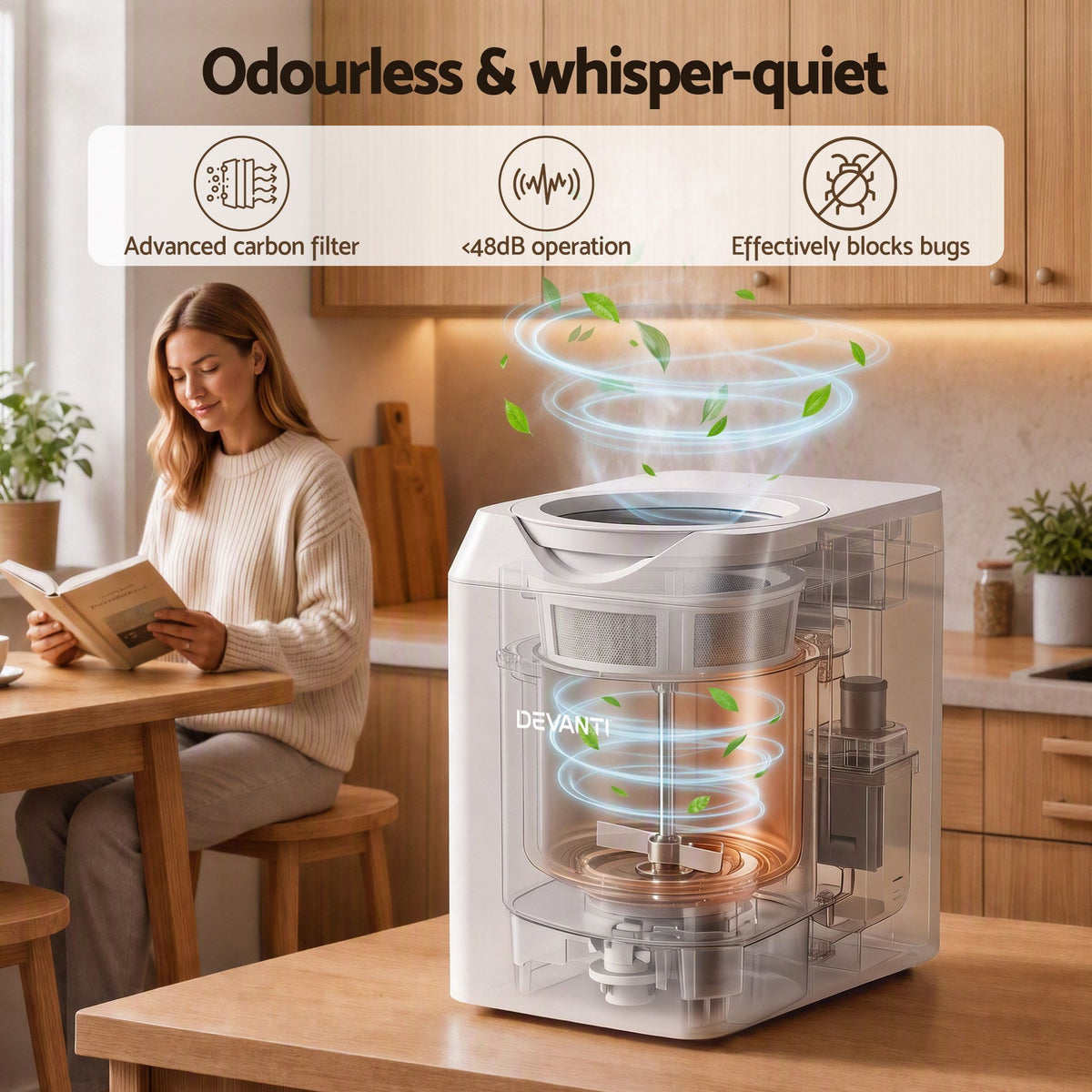 Devanti 4.5L Electric Composter Smart Compost Bin Kitchen Food Waste Recycler Awezingly