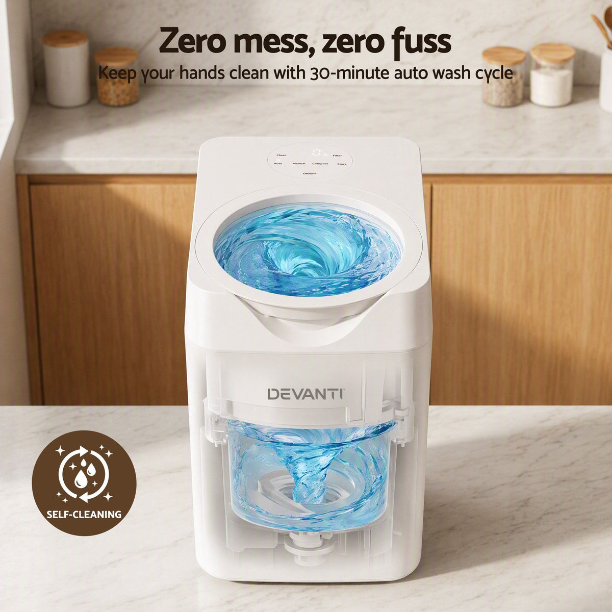 Devanti 4.5L Electric Composter Smart Compost Bin Kitchen Food Waste Recycler Awezingly