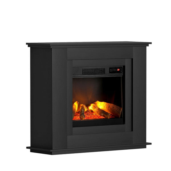 Devanti 2000W Electric Fireplace Mantle Portable Fire Log Wood Heater 3D Flame Effect Black Devanti