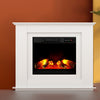 Devanti 2000W Electric Fireplace Mantle Portable Fire Log Wood Heater 3D Flame Effect White