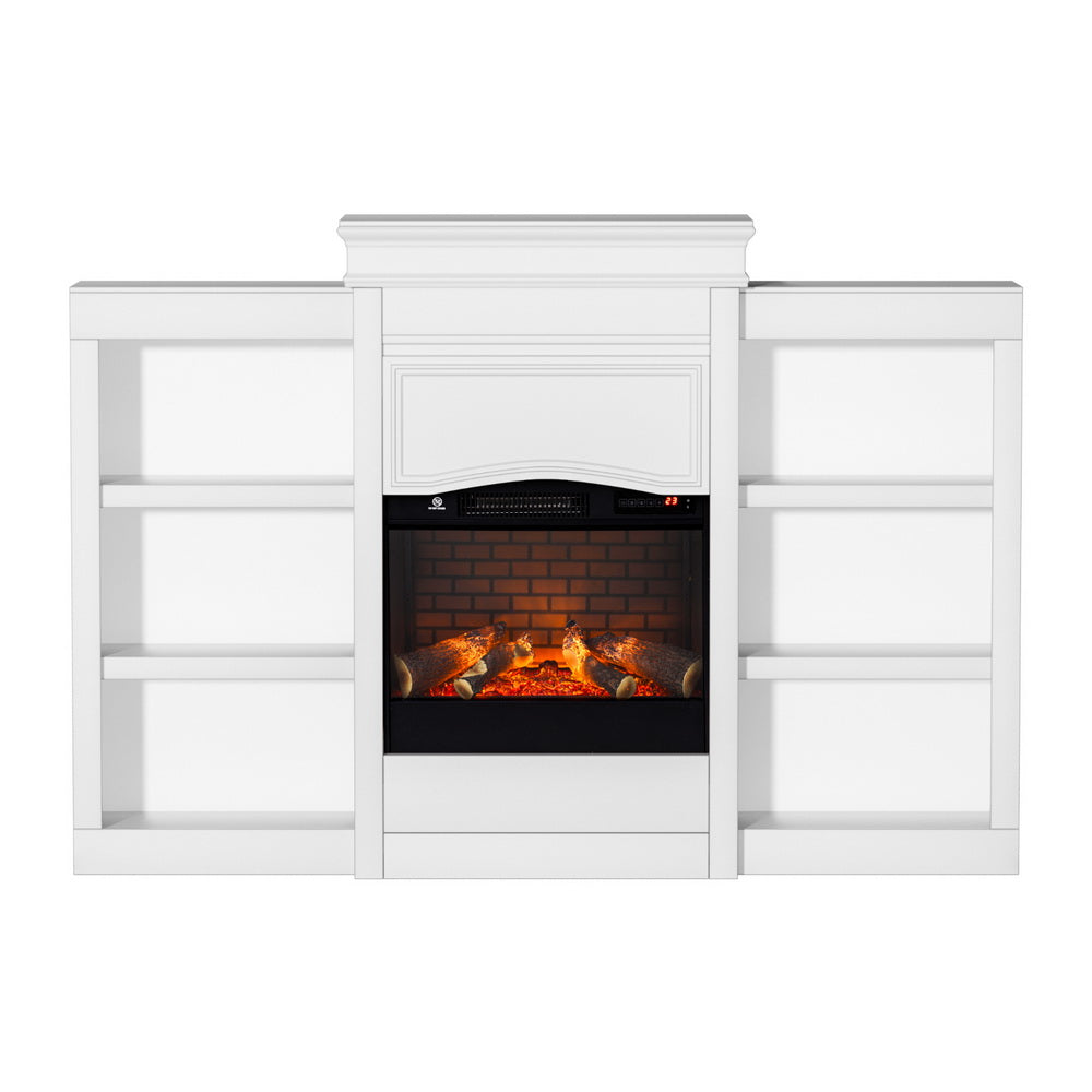 Devanti 2000W Electric Fireplace Fire Heater White Devanti