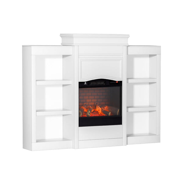 Devanti 2000W Electric Fireplace Fire Heater White Devanti