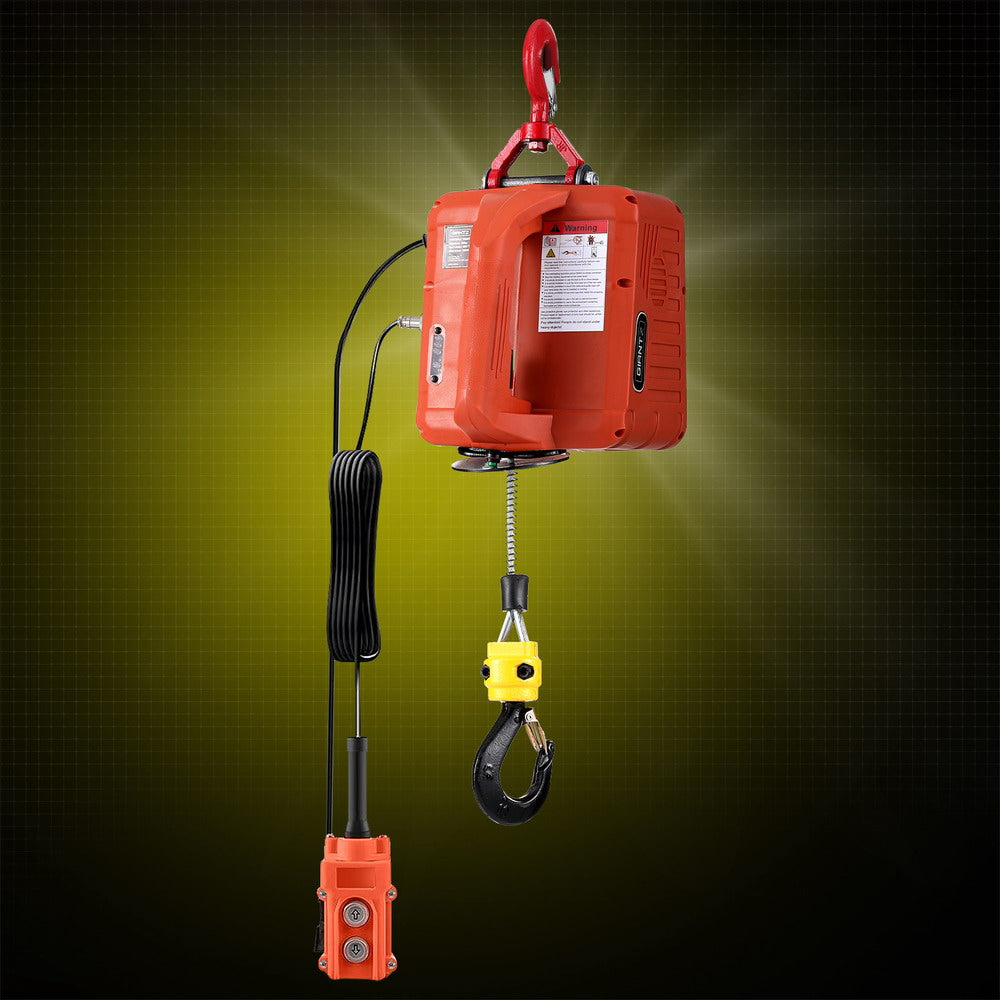 Giantz Electric Hoist Winch 500KG Wired/Wireless Remote Control Giantz