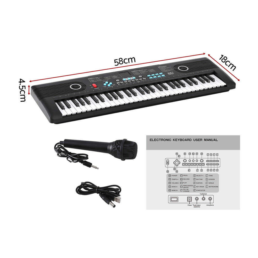Alpha 61-Key Digital Piano Keyboard Electric Kids Gift Black Alpha