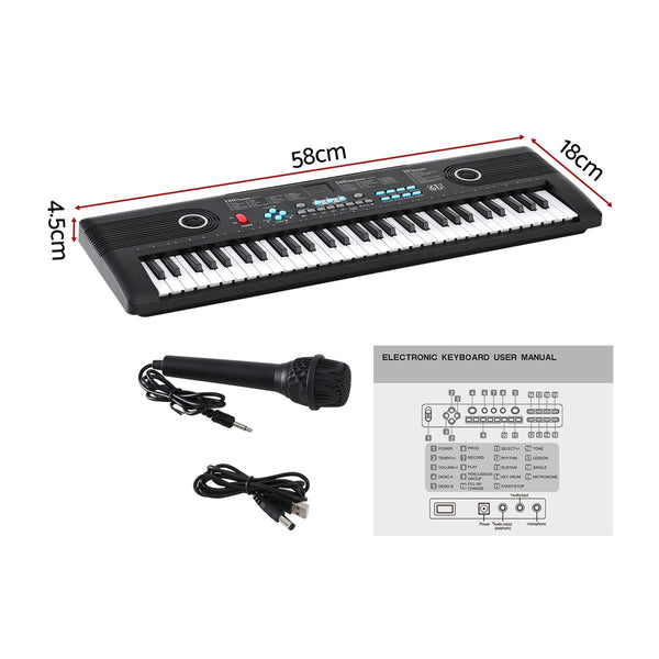 Alpha 61-Key Digital Piano Keyboard Electric Kids Gift Black Alpha