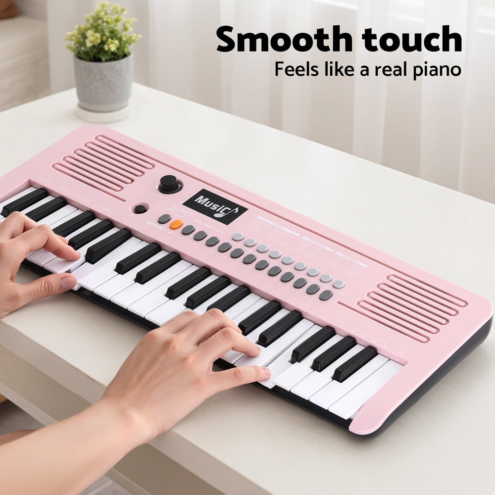 Alpha 37-Key Digital Piano Keyboard for Kids Beginners Electronic Keyboard Piano Gift Pink Alpha