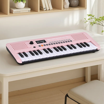 Alpha 37-Key Digital Piano Keyboard for Kids Beginners Electronic Keyboard Piano Gift Pink