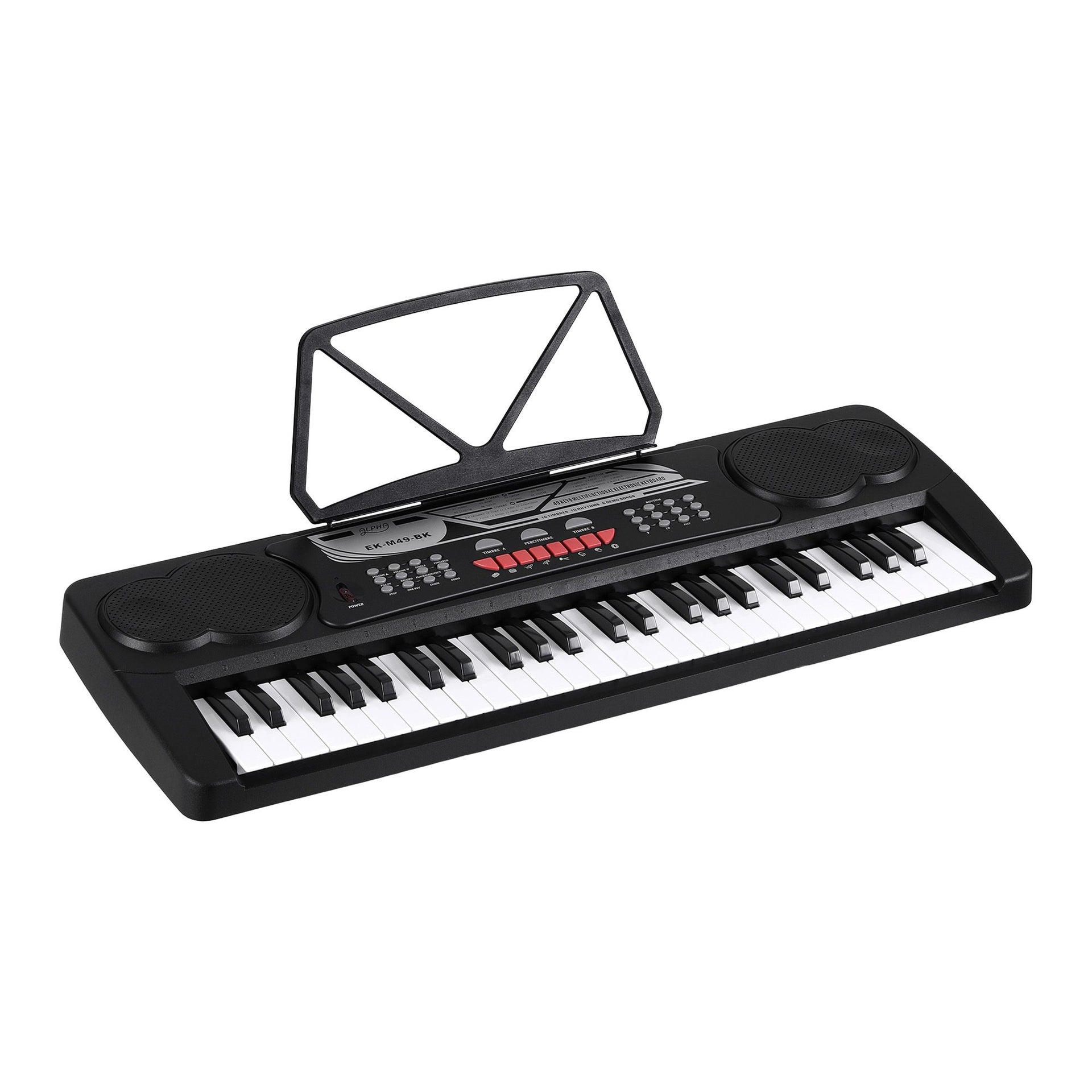 Alpha 49 Key Electronic Keyboard Portable Digital Piano Musical Instrument Black Awezingly
