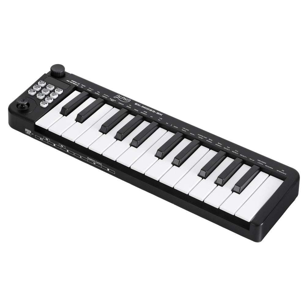Alpha 25-Key MIDI Keyboard Controller Portable USB Laptop Black Alpha