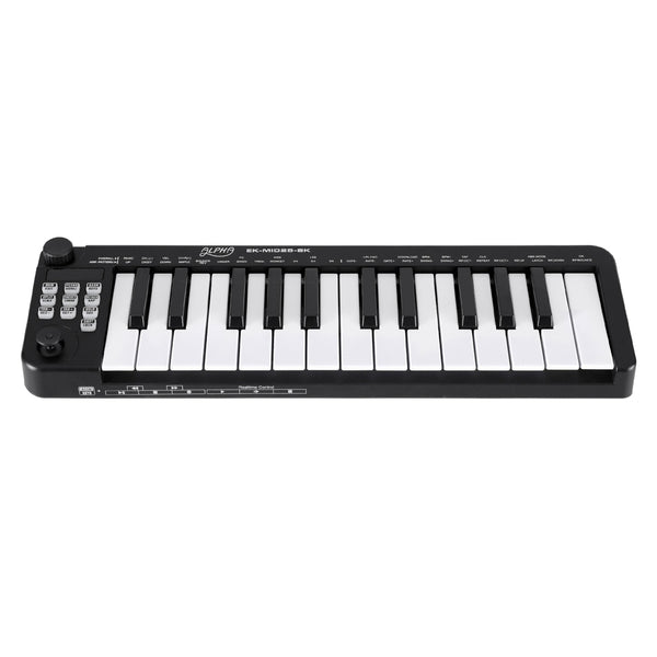 Alpha 25-Key MIDI Keyboard Controller Portable USB Laptop Black Alpha