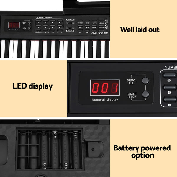 Alpha Piano Keyboard 88 Keys Electric Electronic Keyboard Piano Gift Black Awezingly