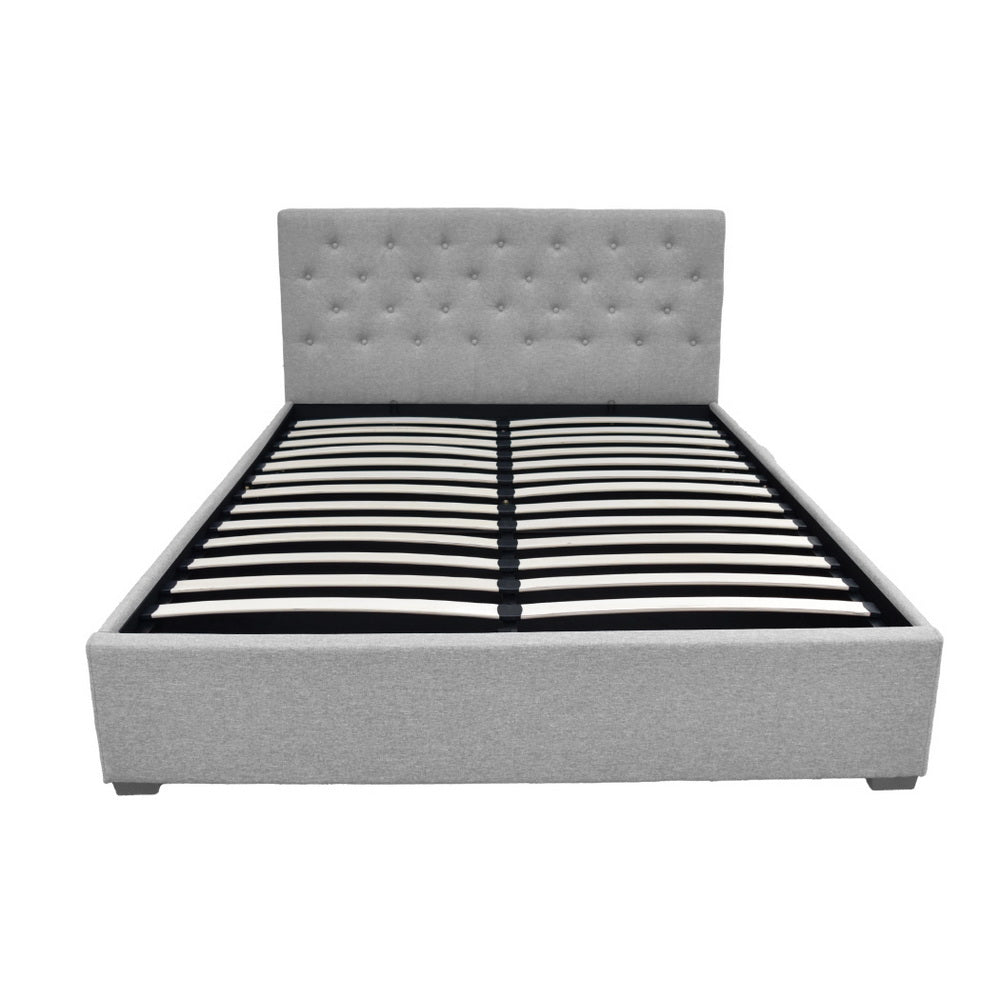 Artiss Bed Frame Queen Size Gas Lift Grey VILA Awezingly