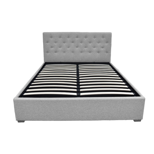 Artiss Bed Frame Queen Size Gas Lift Grey VILA Awezingly