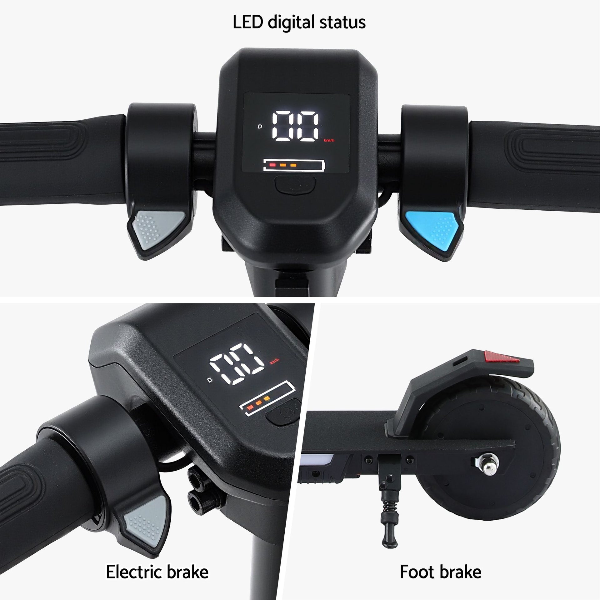 Electric Scooter 180W 18KM/H Foldable Height Adjustable Portable Riding Commuter Teens Adults Everfit