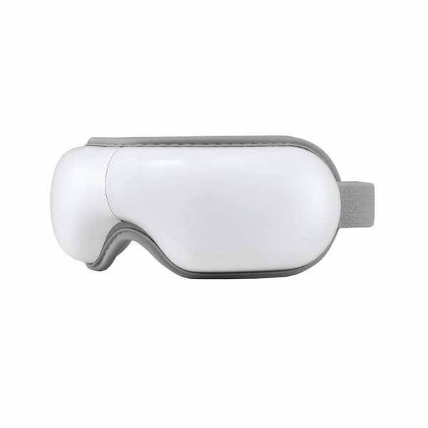 Livemor Eye Massager with Heat & Vibration | 180° Foldable Electric Eye Heat Mask with Bluetooth Music for Fatigue Relief | Rechargeable 3D Wrap-Around Temple Massager, White Livemor