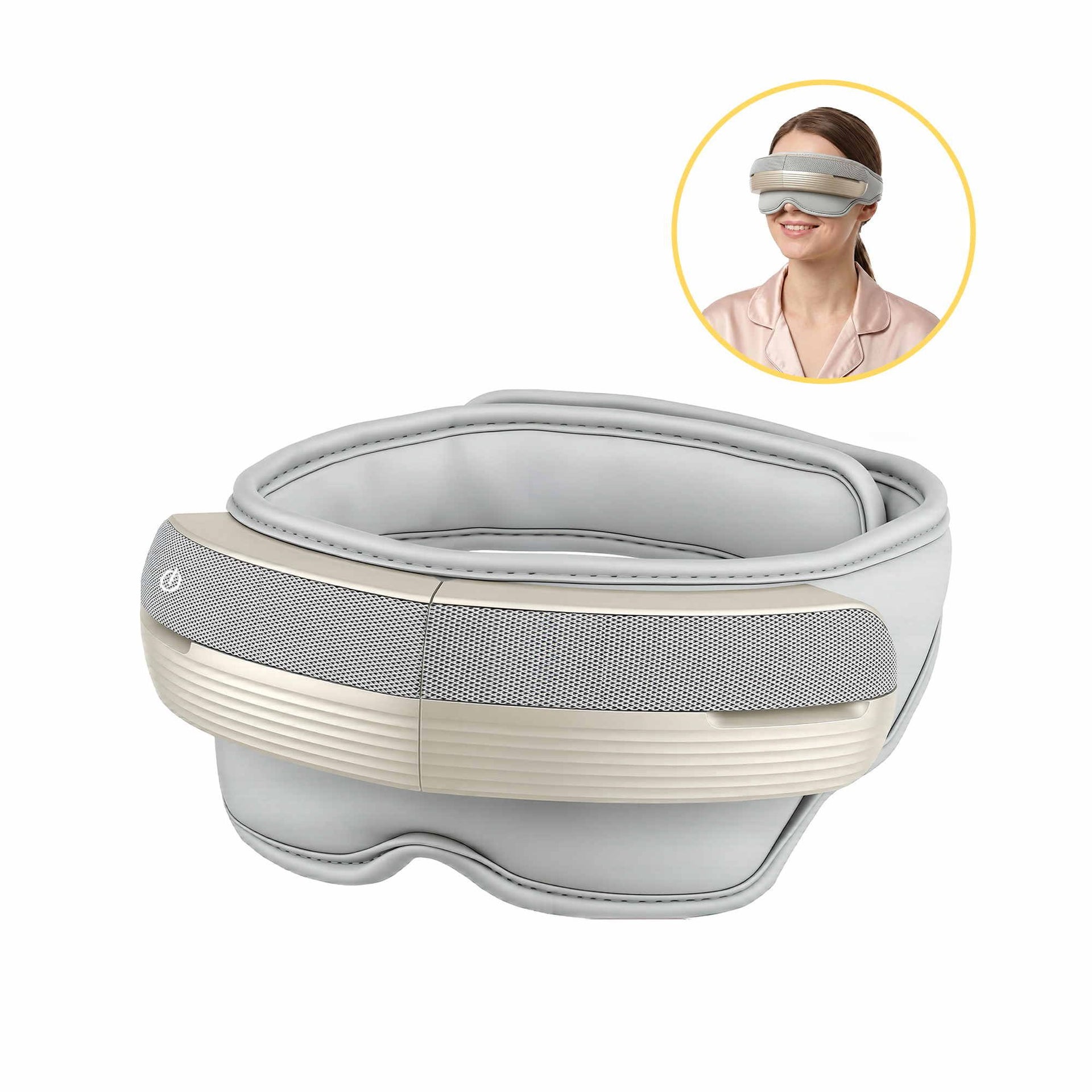 Livemor Eye and Head Massager with Heat, Eye Massager, Forehand and Temple Massager, Air Compression & Bluetooth Music, 5 Modes, 180° Foldable, Relaxation Gifts for Mom Dad Women Men Livemor