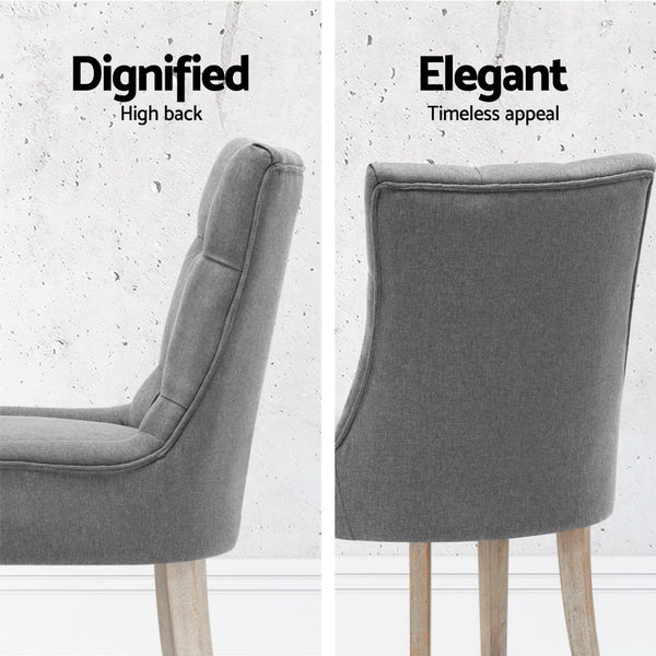 Artiss Dining Chairs Set of 4 Linen French Provincial Grey Artiss