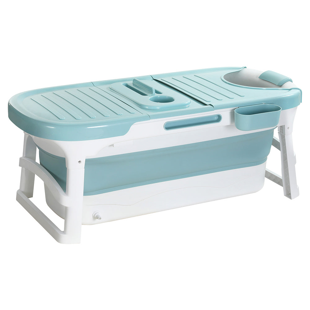Weisshorn Foldable Bathtub Portable Folding Water Spa with Cover Plate 136x62cm Weisshorn
