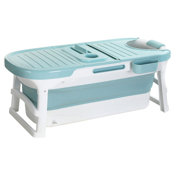Weisshorn Foldable Bathtub Portable Folding Water Spa with Cover Plate 136x62cm Weisshorn