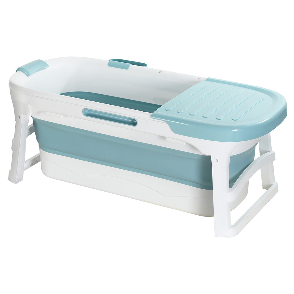 Weisshorn Foldable Bathtub Portable Folding Water Spa with Cover Plate 136x62cm Weisshorn