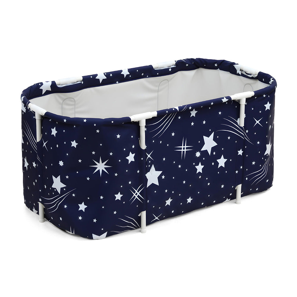 Weisshorn Foldable Bathtub PVC SPA Bucket Inflatable Cushion 114x62cm Star Navy Awezingly