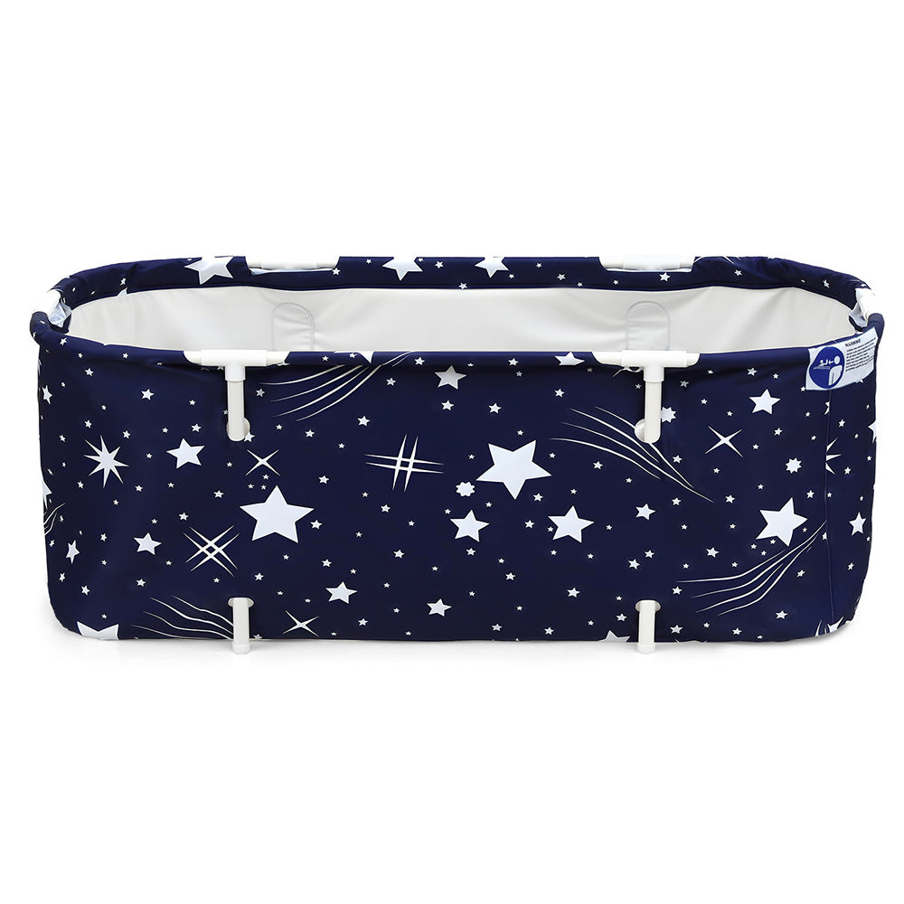 Weisshorn Foldable Bathtub PVC SPA Bucket Inflatable Cushion 134x65cm Star Navy Awezingly
