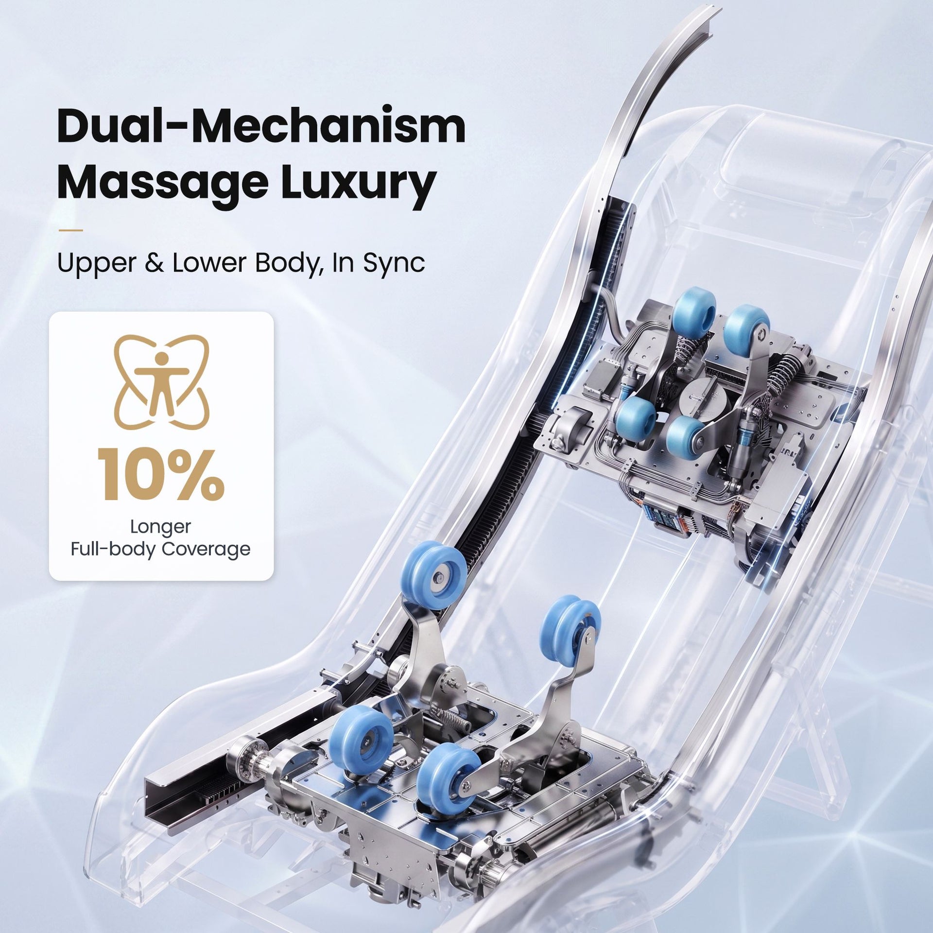 Livemor Prestige 4D Dual Mechanism Massage Chair, Full Body Zero Gravity Recliner with Extended SL Track, Body Scan, Air Compression, Waist Heating, Foot Rollers, Voice Control & Wireless Charging Awezingly