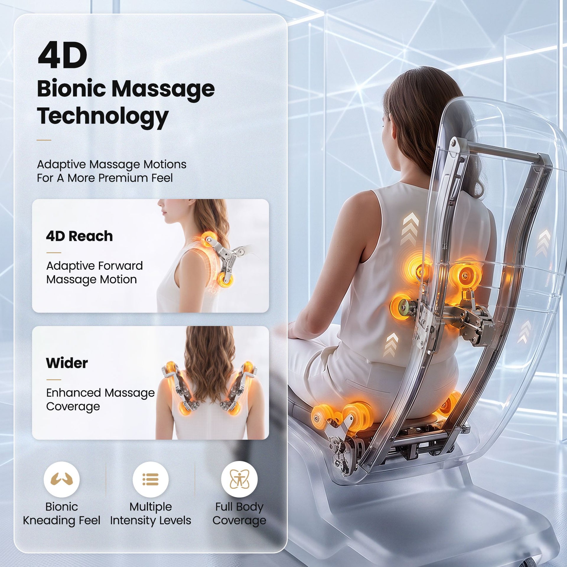 Livemor Prestige 4D Dual Mechanism Massage Chair, Full Body Zero Gravity Recliner with Extended SL Track, Body Scan, Air Compression, Waist Heating, Foot Rollers, Voice Control & Wireless Charging Awezingly