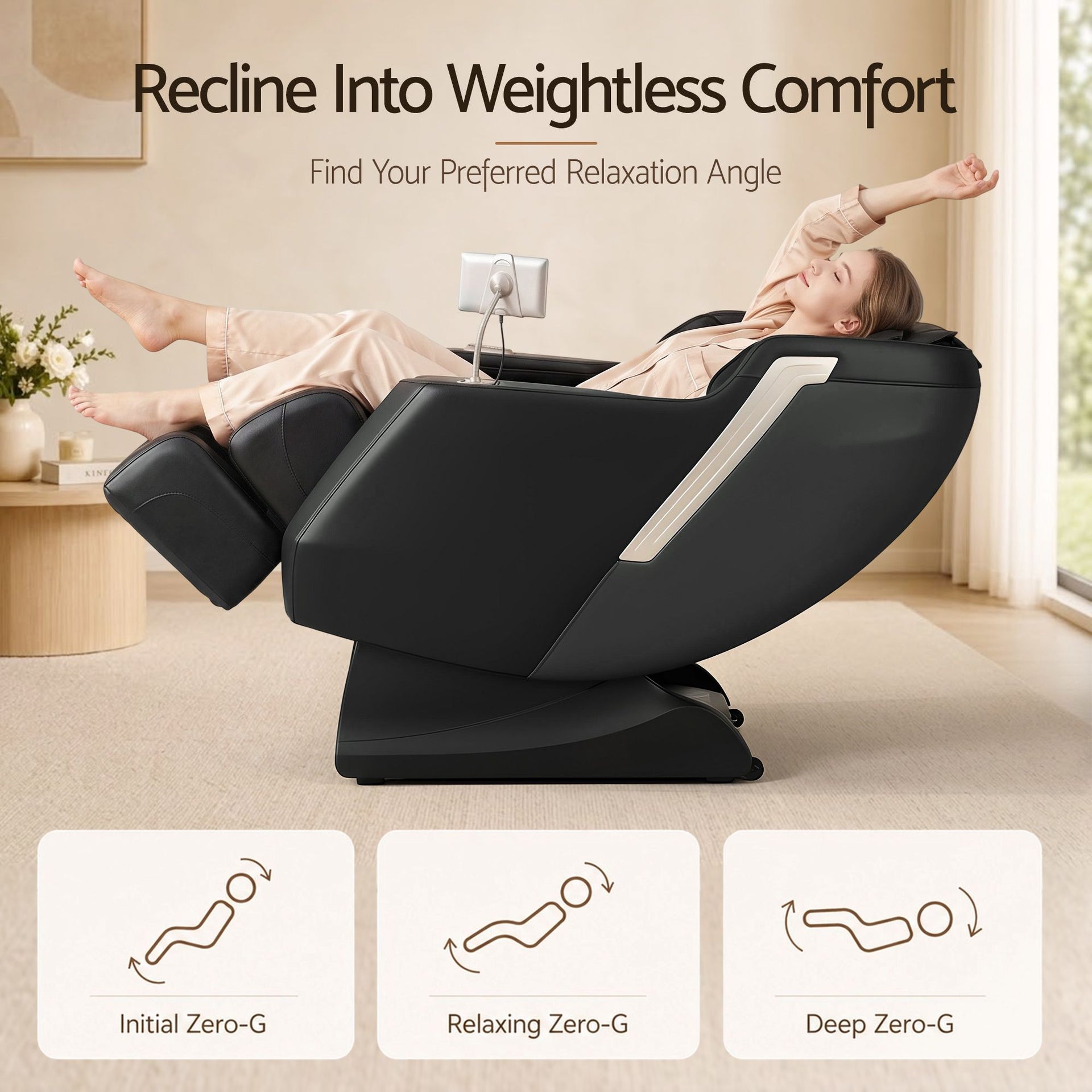 Livemor Flex Massage Chair Full Body with Heat Zero Gravity Recliner, 24 Airbags, Foot Massage, 6 Auto Programs, Voice Control, Bluetooth Speakers, Screen Control, Extendable Footrest Awezingly