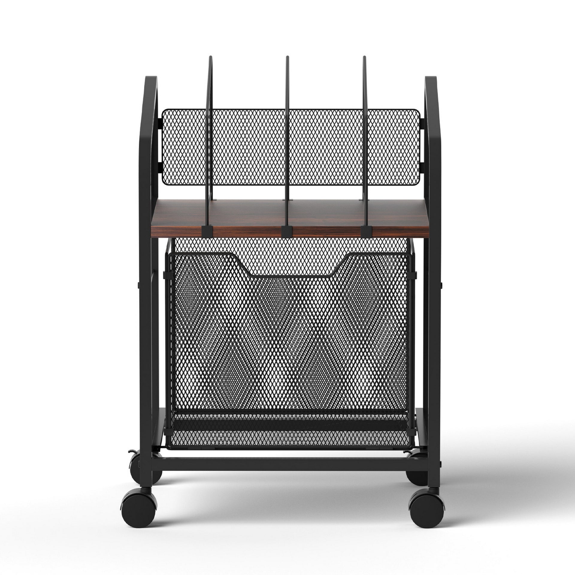 Artiss Mobile File Cabinet Rolling with Locking Wheels Wood Top Compact Storage Organiser Black Awezingly