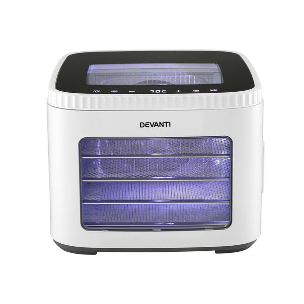 Devanti Food Dehydrator Machine 5 Tray Mini Fruit Dryer Maker White Awezingly