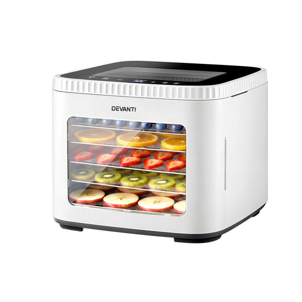 Devanti Food Dehydrator Machine 5 Tray Mini Fruit Dryer Maker White Awezingly