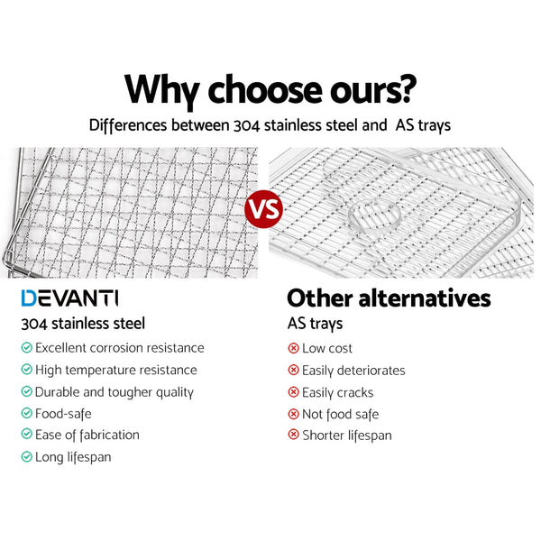 Devanti 6 Tray Food Dehydrators Commercial Beef Jerky Maker Fruit Dryer Black Devanti