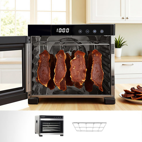 Devanti Food Dehydrator 6 Tray Fruit Dryer Jerky Maker With Stainless Steel Rack Devanti
