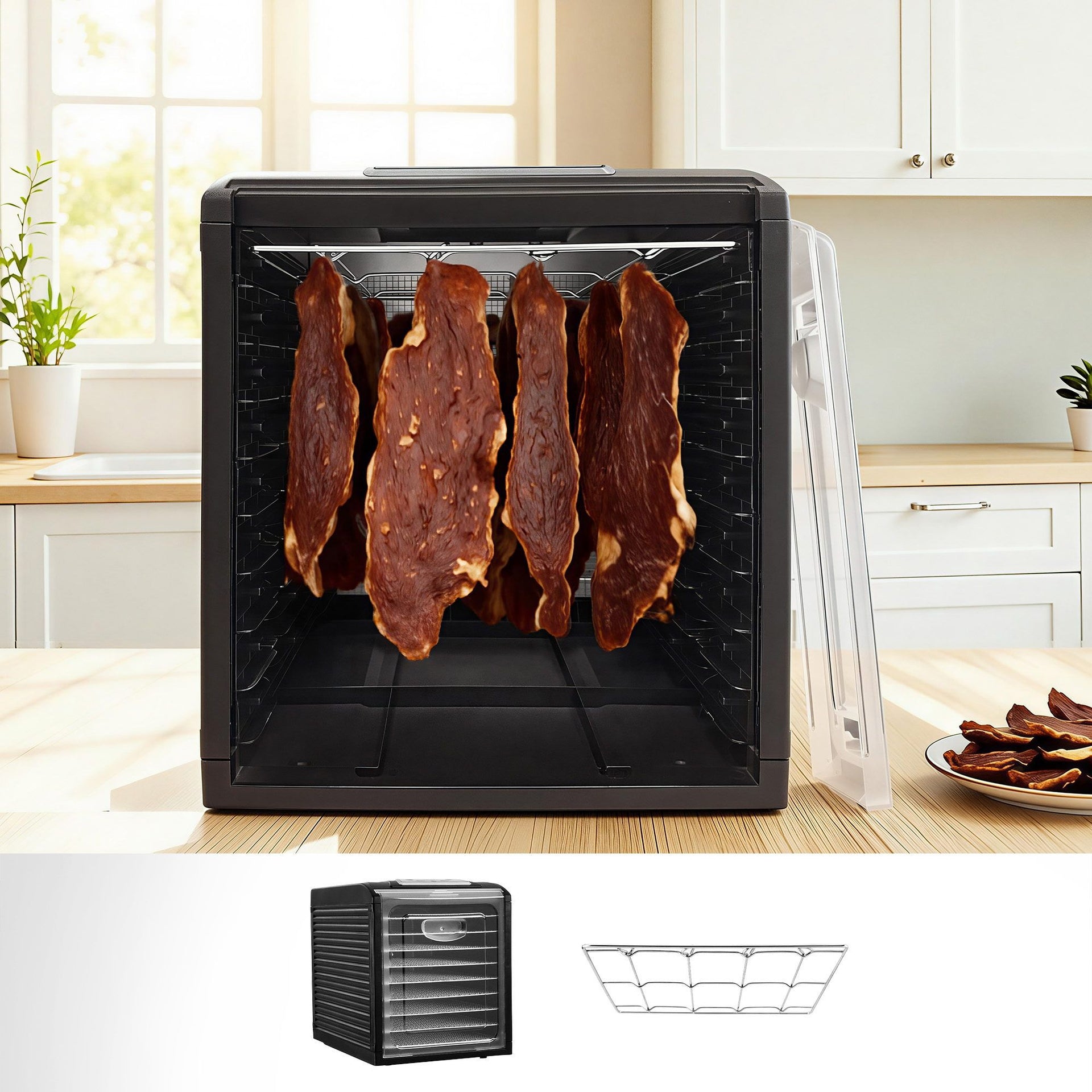 Devanti 9 Trays Food Dehydrator with Hanging Stainless Steel Tray Awezingly