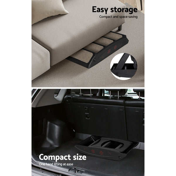i.Pet Dog Ramp Steps For Bed Sofa Car Pet Stairs Ladder Portable Foldable Black i.Pet