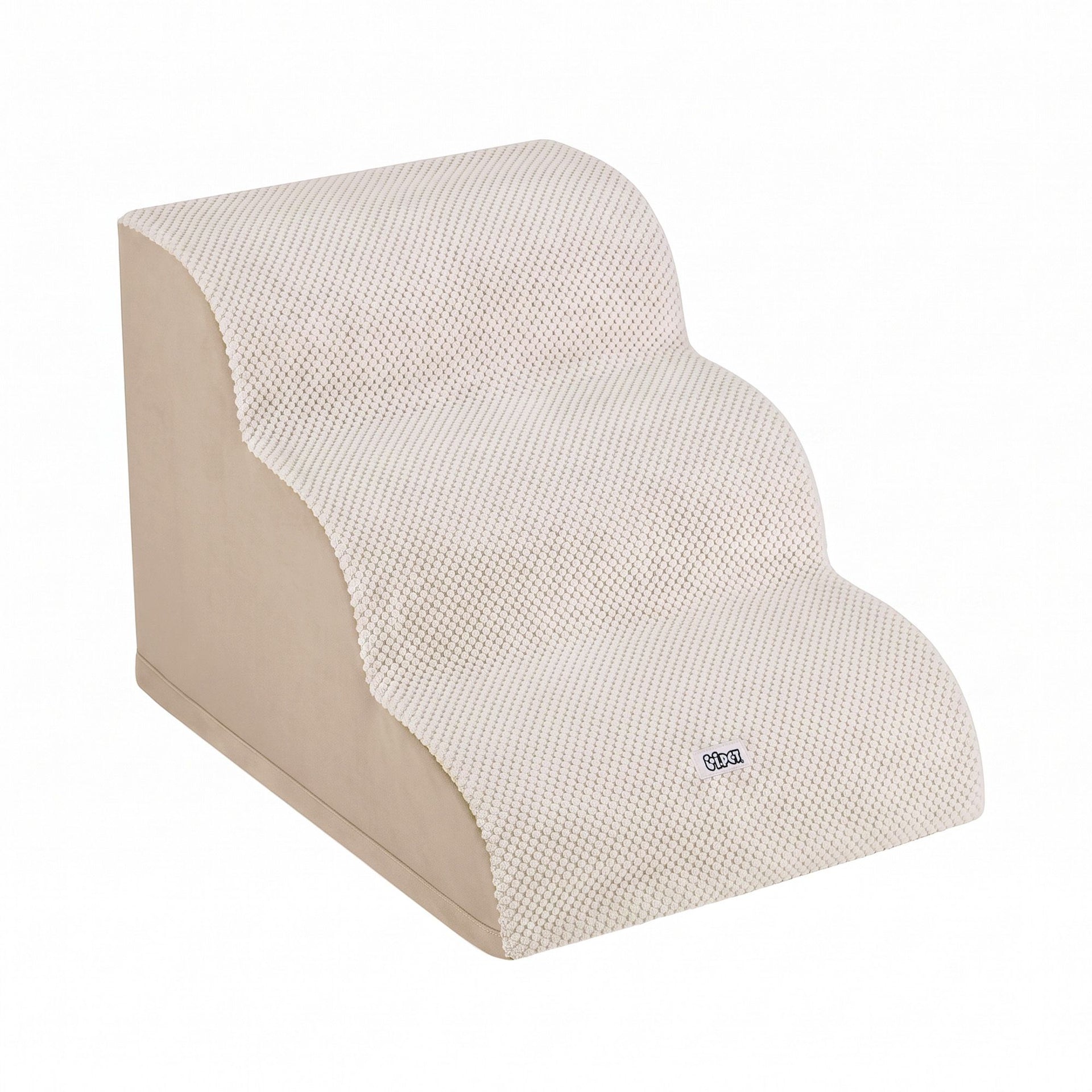 i.Pet Dog Ramp Washable Cover Stairs for Bed Sofa Foam Step Ladder 3 Tier Beige Awezingly