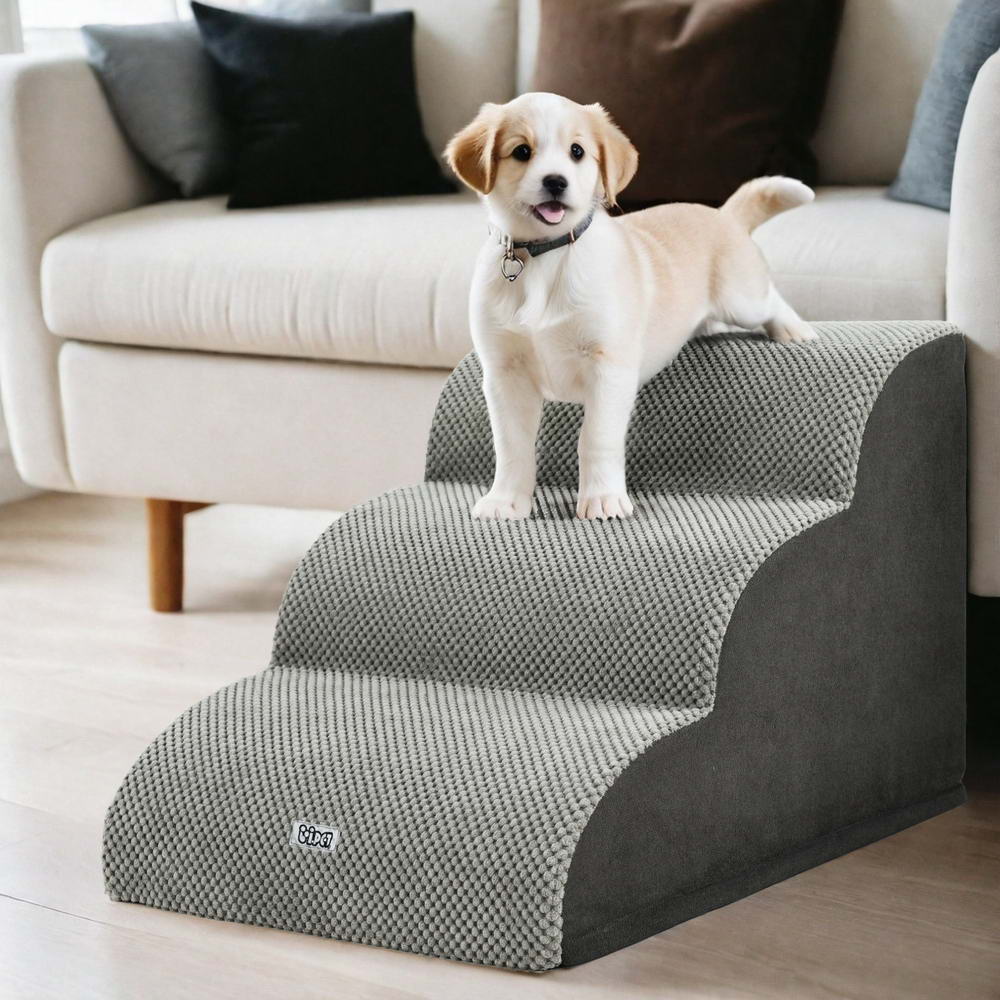 i.Pet Dog Ramp Steps Foam 3 Tier Pet Stairs For Bed Sofa Car Portable Indoor i.Pet