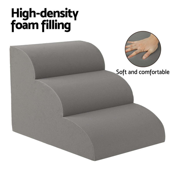 i.Pet Dog Ramp Steps Foam 3 Tier Pet Stairs For Bed Sofa Car Portable Indoor i.Pet