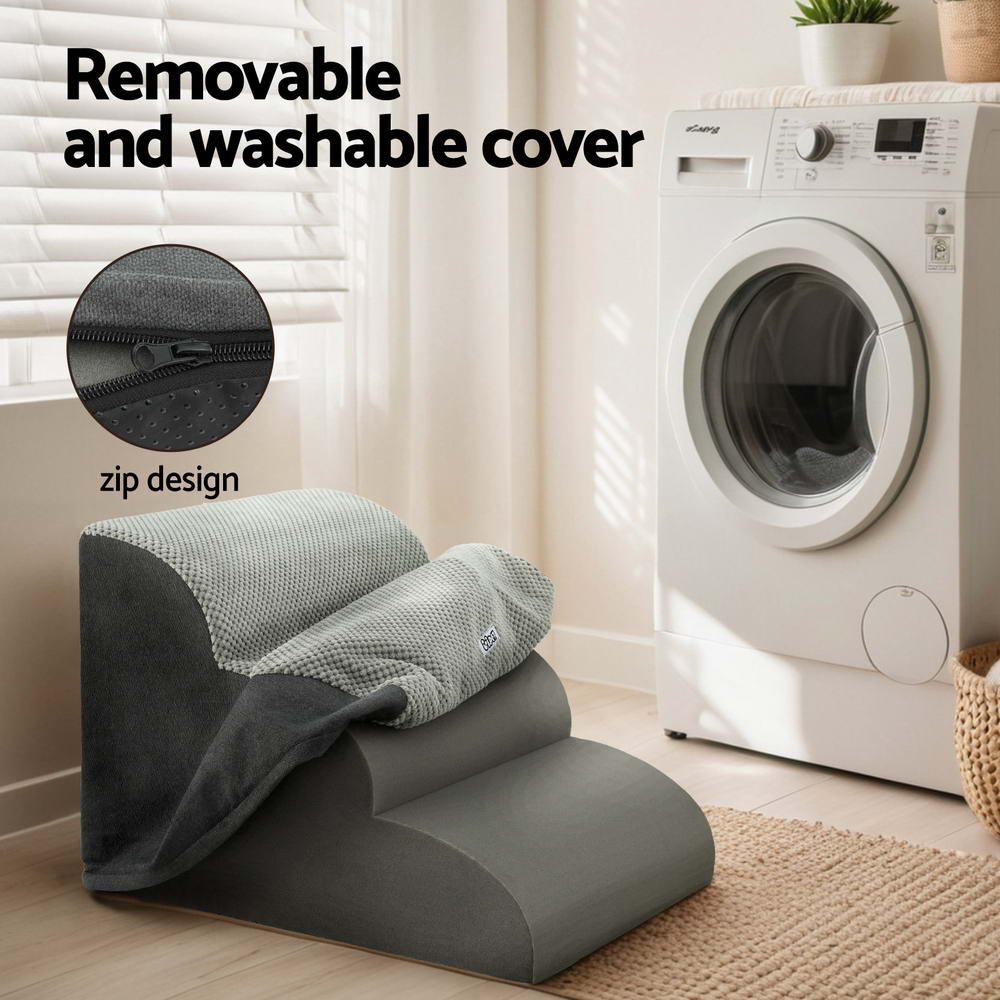 i.Pet Dog Ramp Steps Foam 3 Tier Pet Stairs For Bed Sofa Car Portable Indoor i.Pet