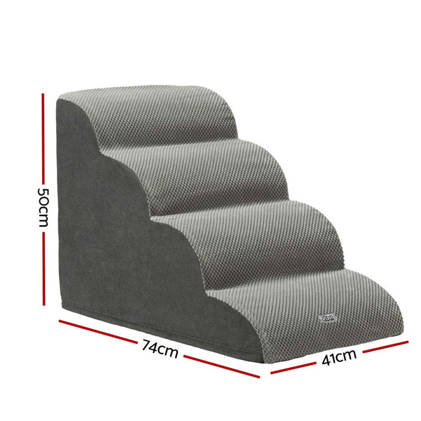 i.Pet Dog Ramp Steps Foam 4 Tier Pet Stairs For Bed Sofa Car Portable Indoor i.Pet