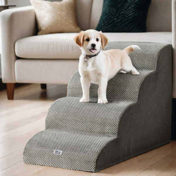 i.Pet Dog Ramp Steps Foam 4 Tier Pet Stairs For Bed Sofa Car Portable Indoor i.Pet