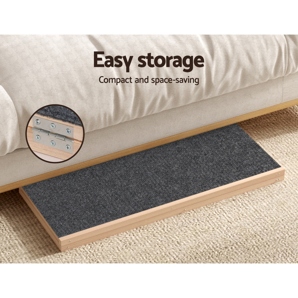 i.Pet Dog Ramp 100cm Adjustable Height Wooden Steps Stairs For Bed Sofa Car Foldable i.Pet