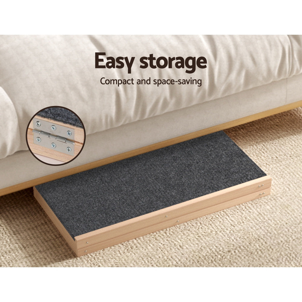 i.Pet Dog Ramp 70cm Adjustable Height Wooden Steps Stairs For Bed Sofa Car Foldable i.Pet