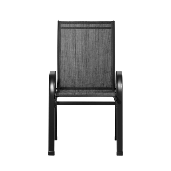 Gardeon 6PC Outdoor Dining Chairs Stackable Lounge Chair Patio Furniture Black Awezingly