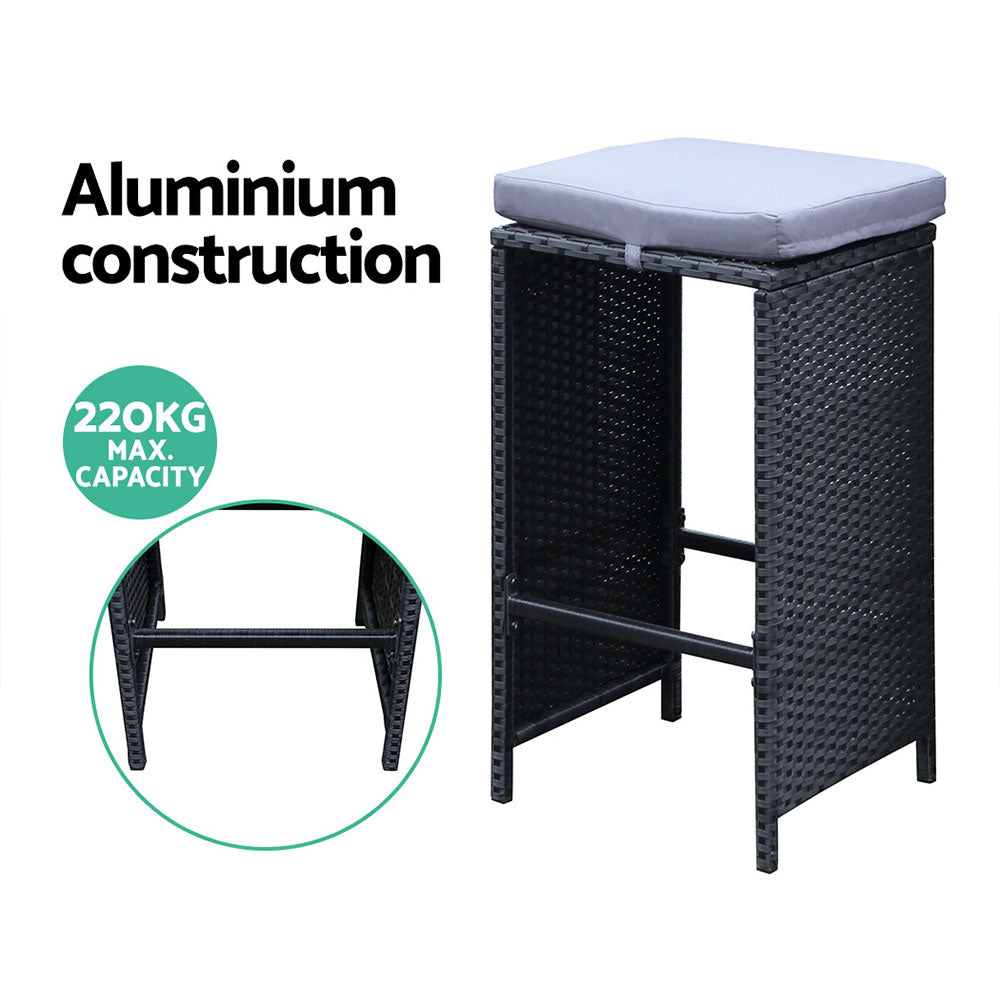 Gardeon 7 Piece Outdoor Dining Table Set - Black Gardeon