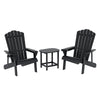 Gardeon Outdoor Table and Chairs HDPE Adirondack Beach Chair Sun Lounge Patio Furniture Garden Black